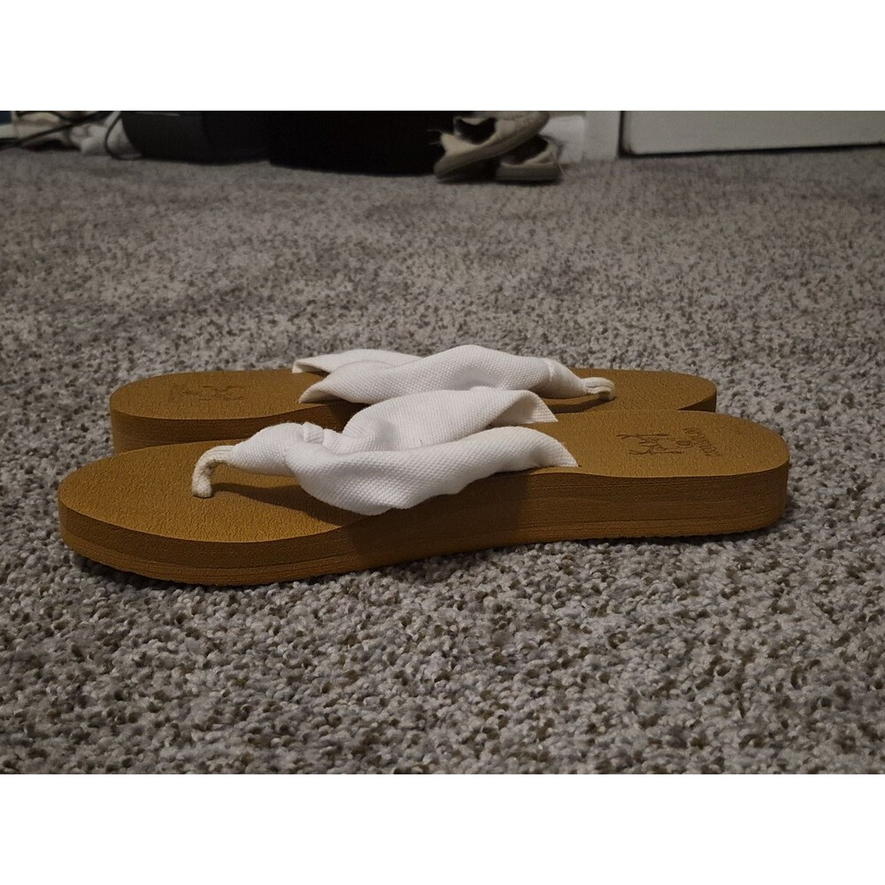 Kuailu Flip Flop Sandals Size 9.5 Brown White Comfort Yoga Wear Slip On - Picture 6 of 9